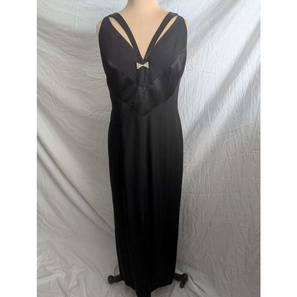 Vtg Reggio Black‎ Sleeveless Maxi Dress Sz 12 Black Tie Wedding Guest Cocktail